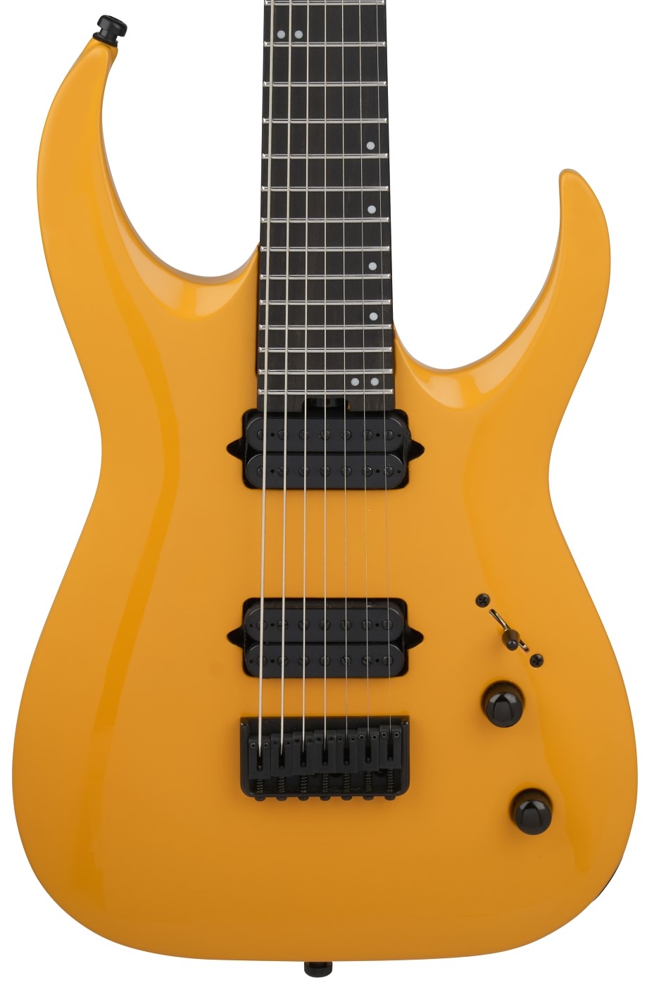 Jackson Pro Series Signature Misha Mansoor Juggernaut HT 7-String Electric Guitar In Signal Yellow in stock