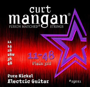 Curt Mangan Strings 11-48 Pure Nickel Wound Set Electric Guitar Strings in stock