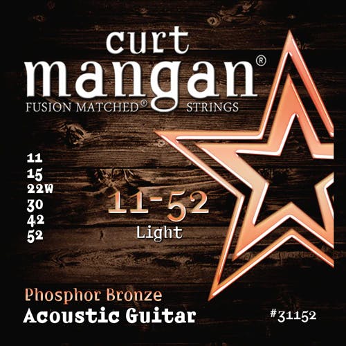 Curt Mangan Strings 11-52 Phosphor Bronze Light Acoustic Guitar Strings in stock