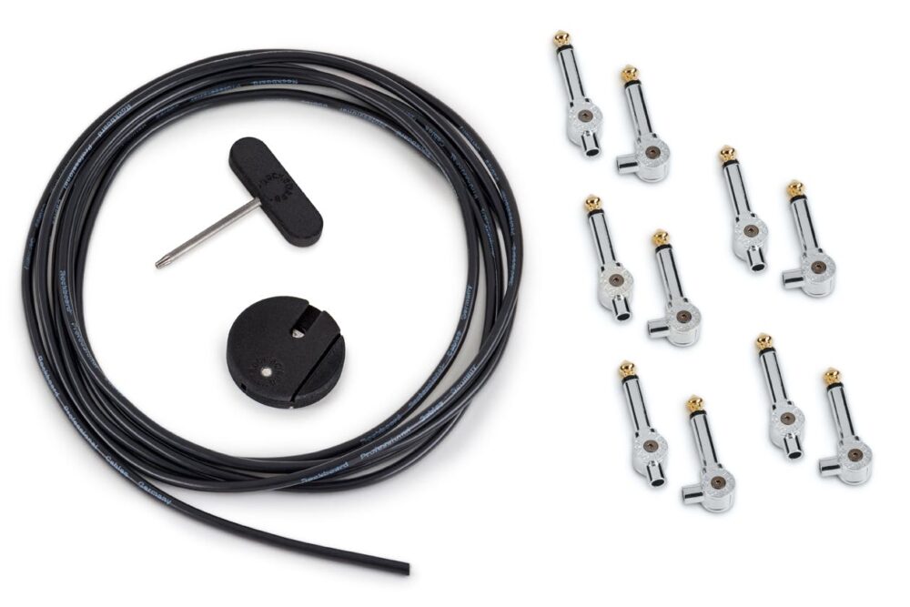 Rockboard PatchWorks Solderless Set - 10 Plug, 118" Cable, 1 Cutter ,1HexKey - Chrome in stock - Image 1