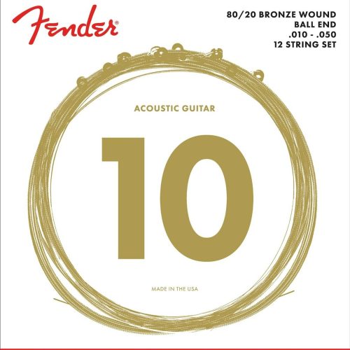 Fender 80/20 Bronze Acoustic Strings 10-50 for 12-String Guitar in stock