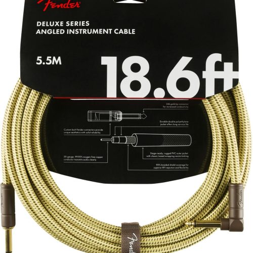 Fender Deluxe Series Instrument Cable Straight/Angle 18.6 Tweed in stock