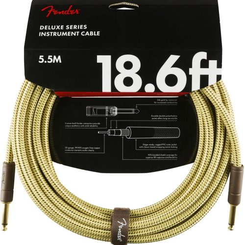 Fender Deluxe Series Instrument Cable Straight/Straight 18.6' in Tweed in stock