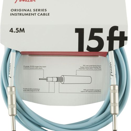 Fender Original Series Instrument Cable 15' in Daphne Blue in stock
