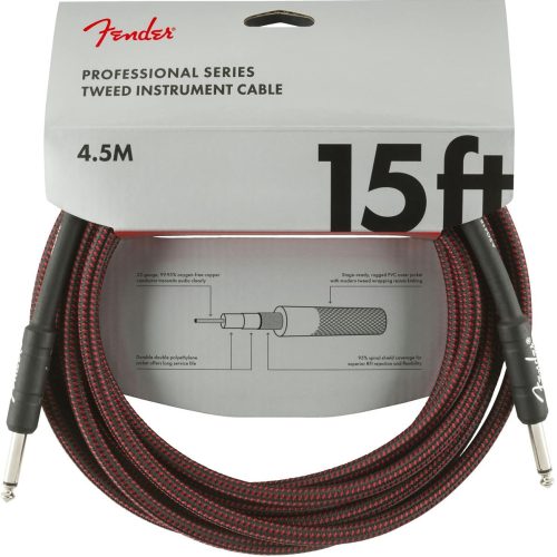 Fender Professional Series Instrument Cable 15' in Red Tweed in stock