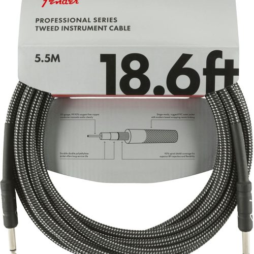 Fender Professional Series Instrument Cable 18.6' in Gray Tweed in stock