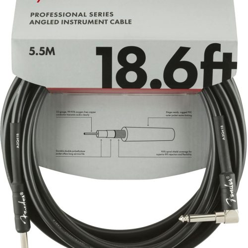 Fender Professional Series Instrument Cable Straight/Angle 18.6' in Black in stock