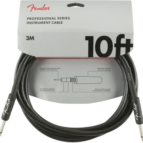Fender Professional Series Instrument Cable Straight/Straight 10' in Black in stock