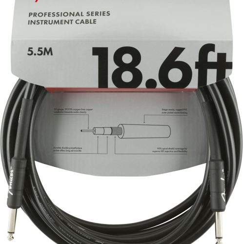 Fender Professional Series Instrument Cable Straight/Straight 18.6' in Black in stock