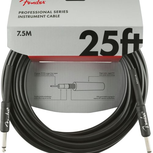 Fender Professional Series Instrument Cable Straight/Straight 25' in Black in stock