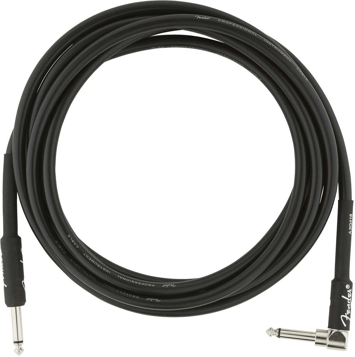 Fender Professional Series Instrument Cable Straight-Angle 10' in Black in stock