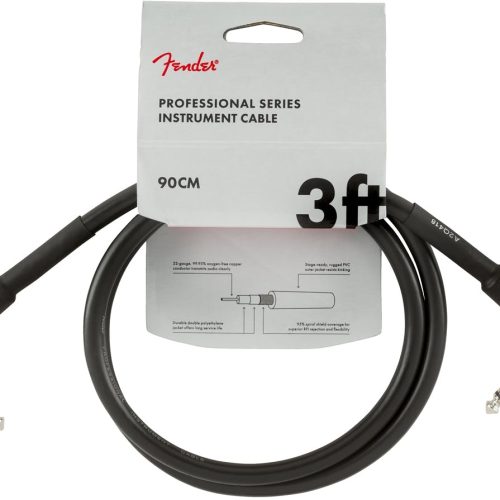 Fender Professional Series Instrument Cable Angle/Angle 3' in Black in stock