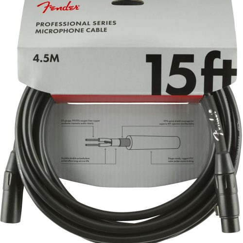 Fender Professional Series Microphone Cable 15' in Black in stock