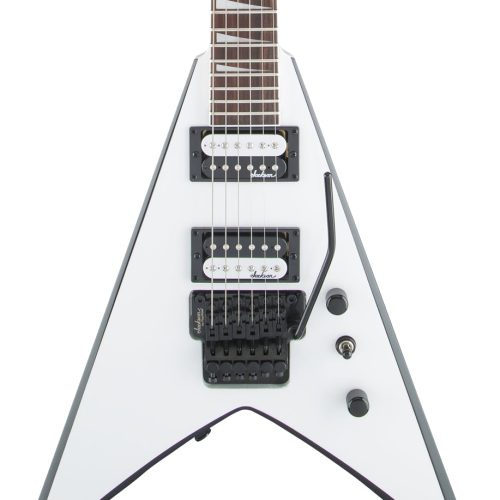 Jackson Guitar JS32 King V in White with Black Bevels and Amaranth Fretboard in stock