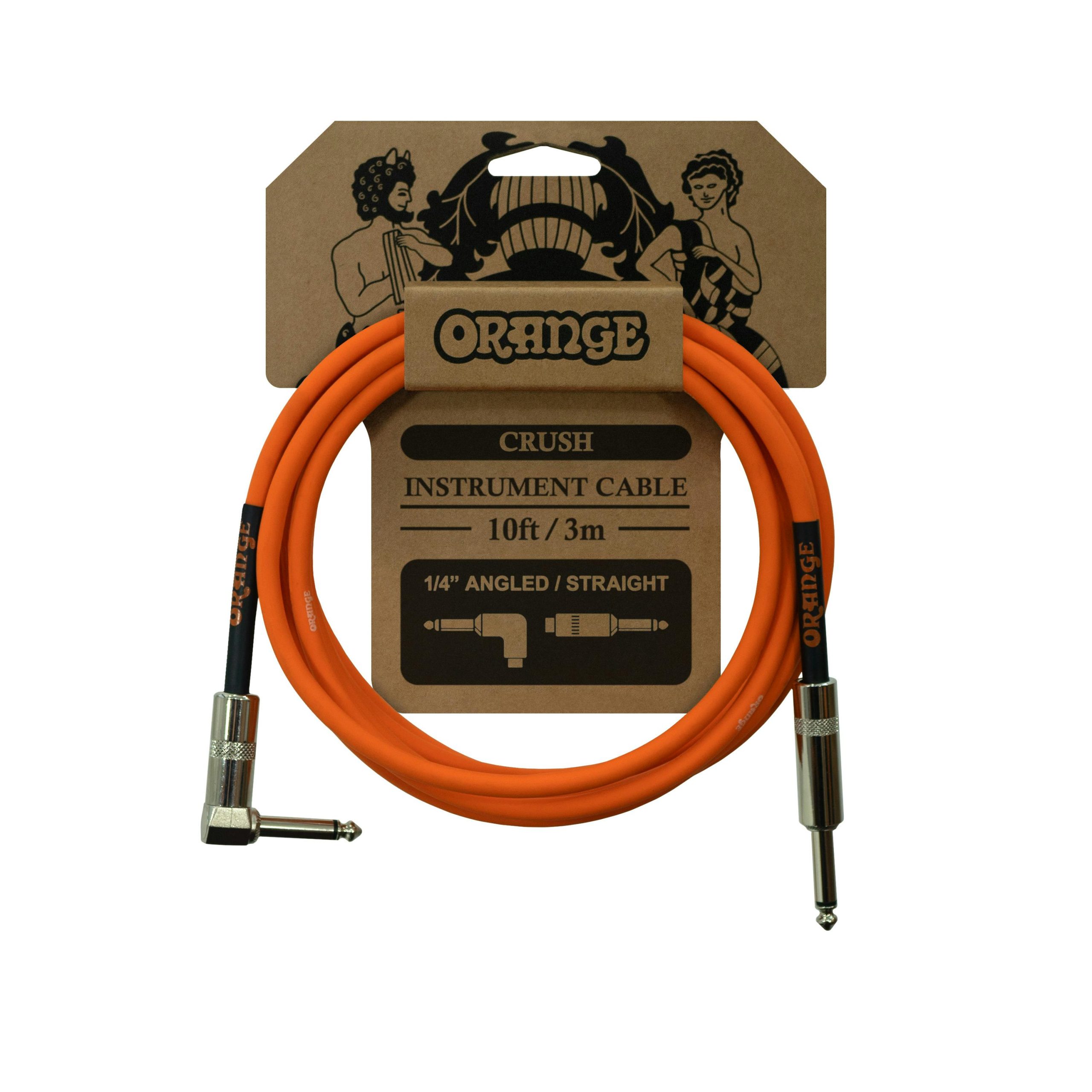 Orange Crush 10ft Angled to Straight Instrument Cable in stock