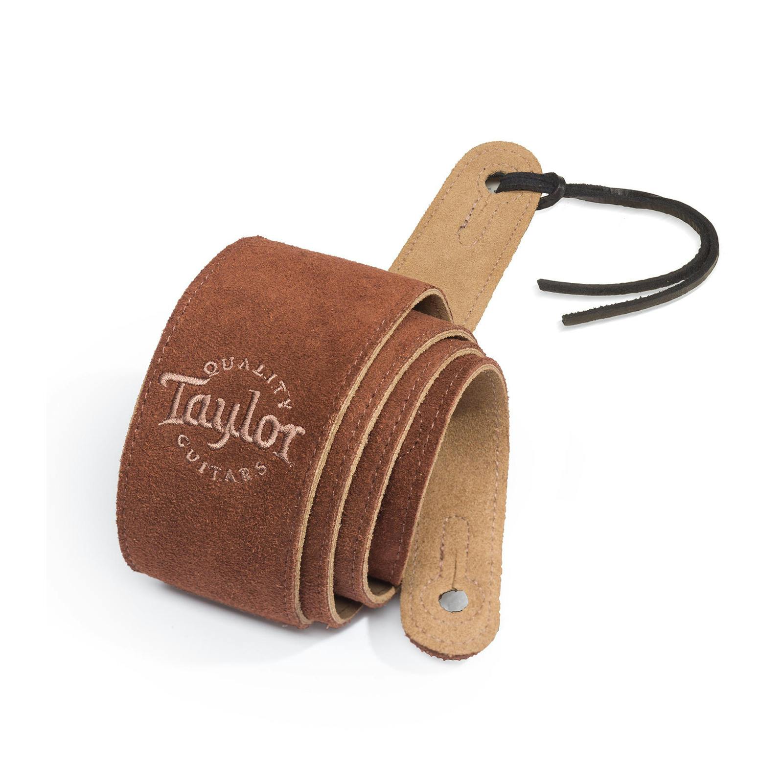 Taylor Chocolate Suede Logo Guitar Strap in stock