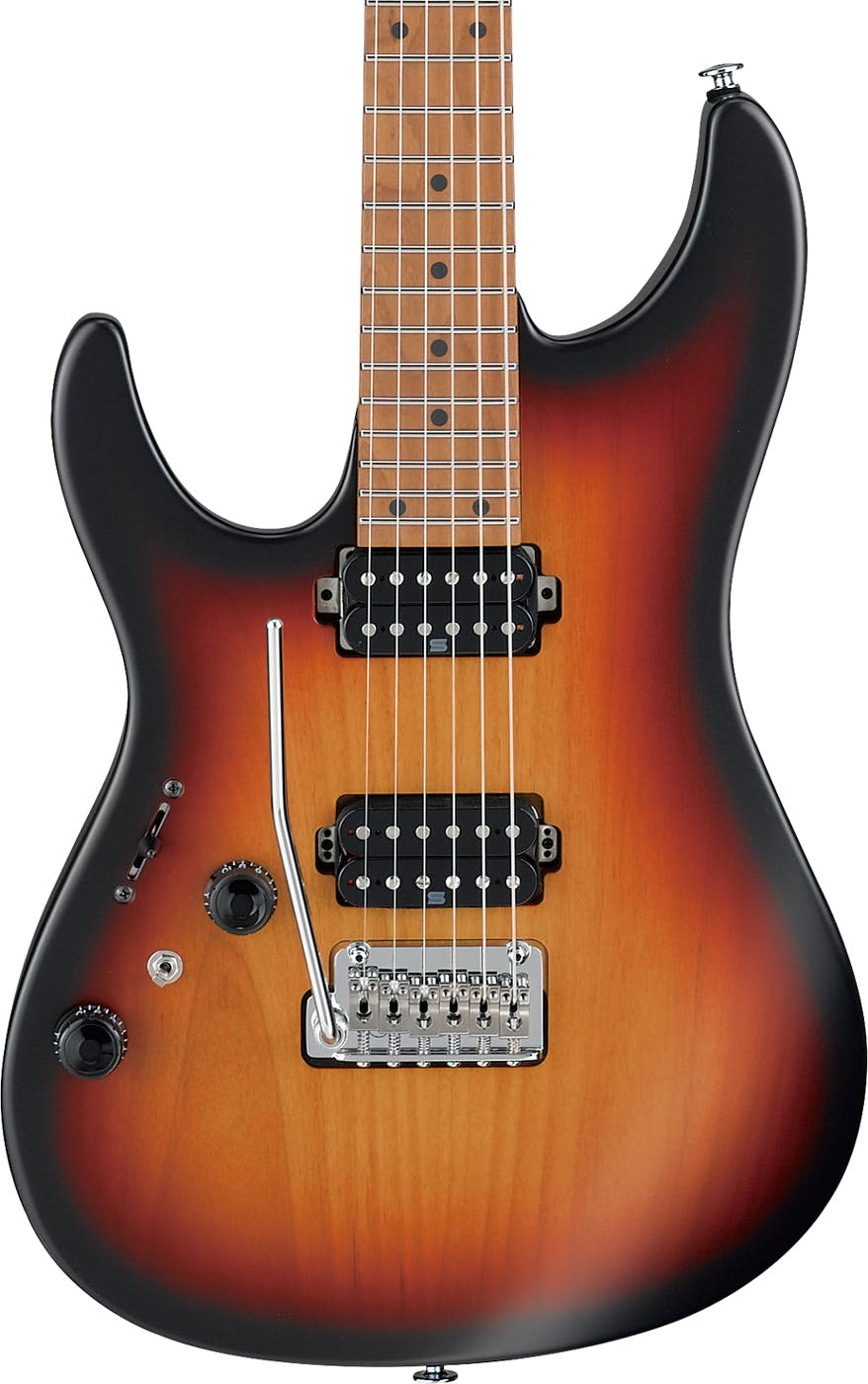 Ibanez AZ2402L-TFF Prestige Left Handed Electric Guitar In Tri Fade Burst Flat in stock