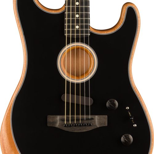 Fender American Acoustasonic Stratocaster Acoustic/Electric Guitar in Black in stock