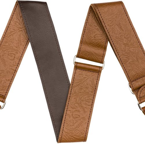 Fender Tooled Leather Guitar Strap, 2 inch, Brown in stock