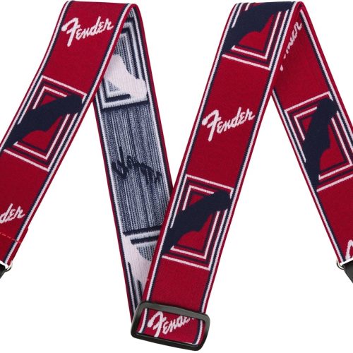 Fender WeighLess 2 inch Mono Strap, Red/White/Blue in stock