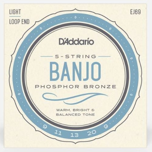 D'Addario EJ69 5-String Banjo Strings Phosphor Bronze Light 9-20 in stock