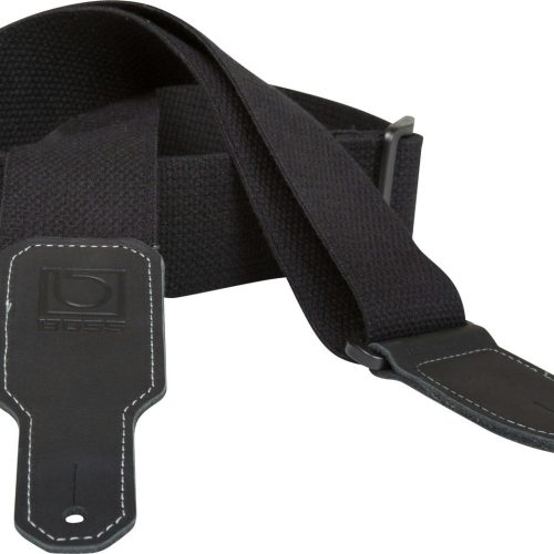 Boss 2 inch black cotton guitar strap in stock