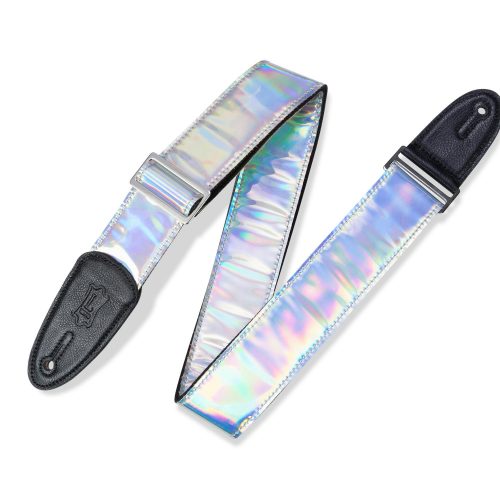 Levy's Vinyl on Black Cotton Webbing Guitar Strap - Iridescent in stock