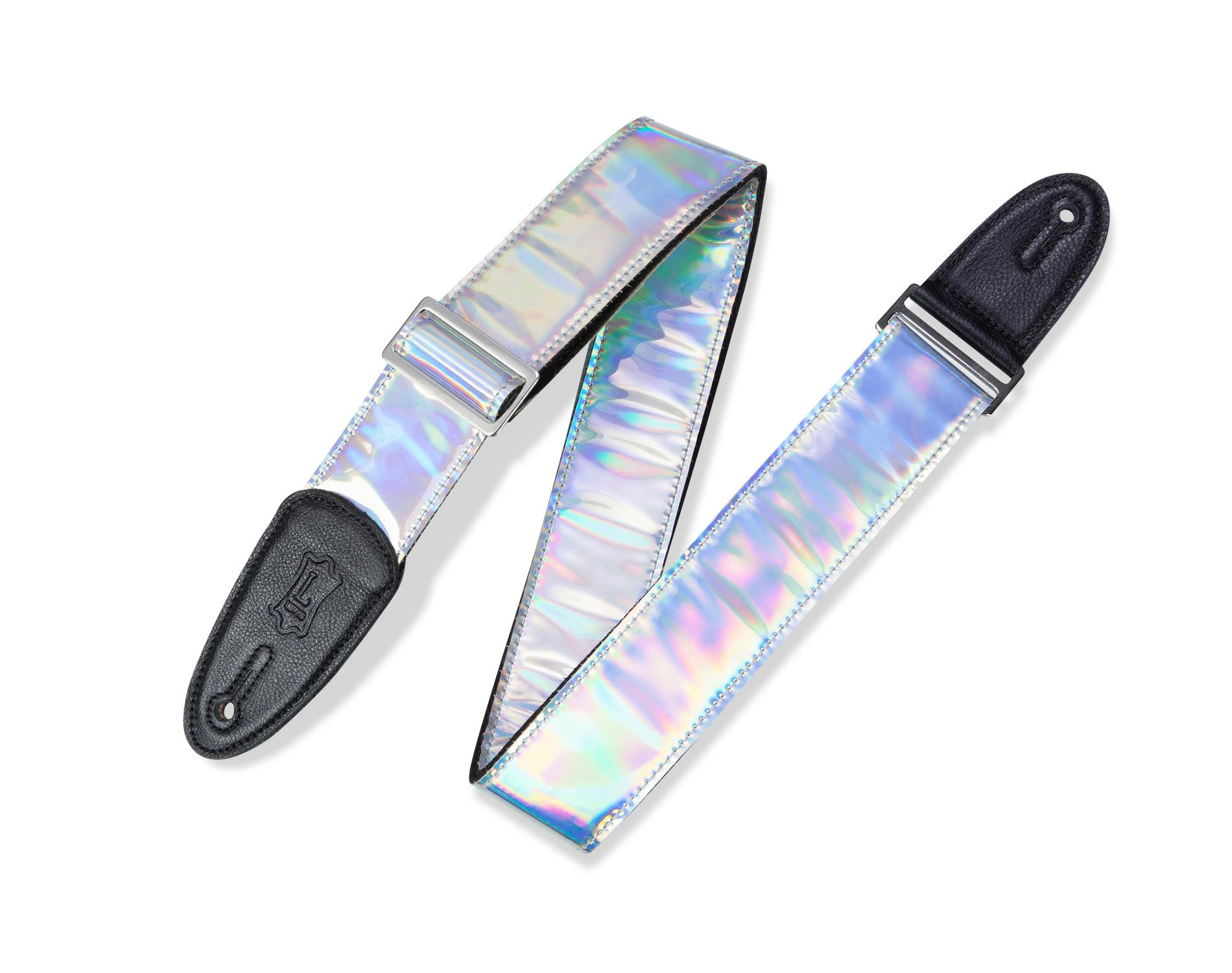Levy's Vinyl on Black Cotton Webbing Guitar Strap - Iridescent in stock