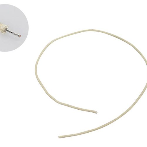 Boston Guitar Parts USA made (Gavitt) waxed cotton braided push back wire, white, 1 foot in stock