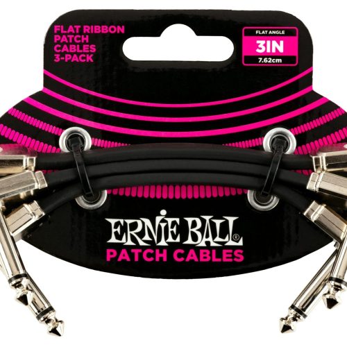 Ernie Ball 3 Inch Flat Ribbon Patch Cable 3 Pack in stock