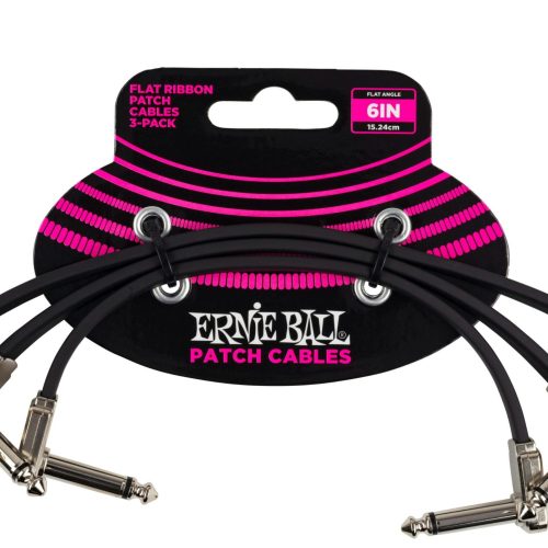 Ernie Ball 6 Inch Flat Ribbon Patch Cable 3 Pack in stock