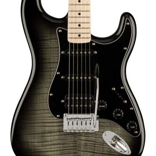 B Stock : Squier Affinity Stratocaster FMT HSS Electric Guitar in Black Burst 007 in stock