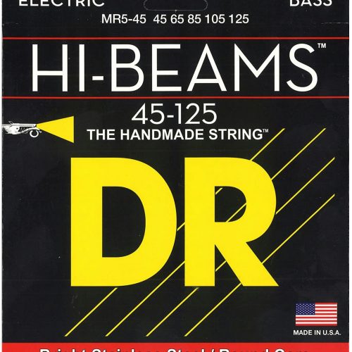 DR Strings HI-Beams Medium 5 String Bass Strings 45-125 in stock
