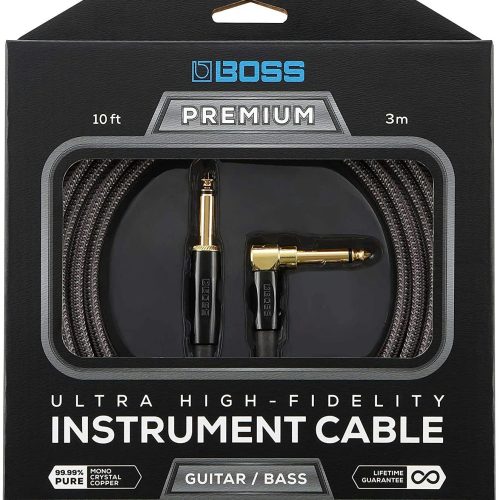 Boss BIC-P10A 3 Metre Instrument Cable with Straight to Angled Jack in stock