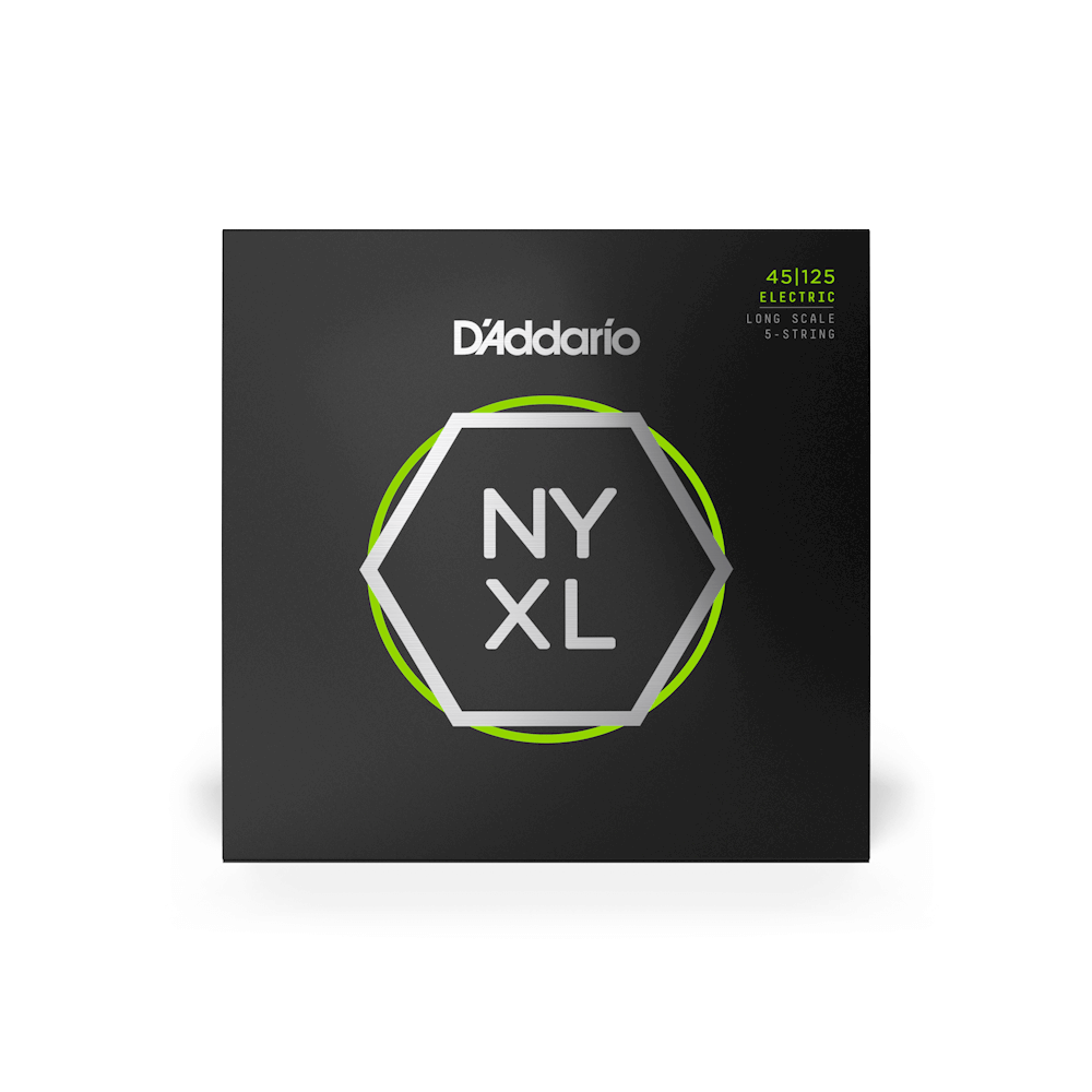 D'Addario NYXL45125 Nickel Wound Light Top Medium Bottom 5-String Bass Strings - 45-125 Long Scale in stock