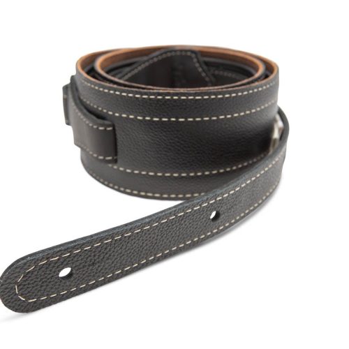 Taylor American Dream Leather Strap, Brown/Black with white stitching in stock