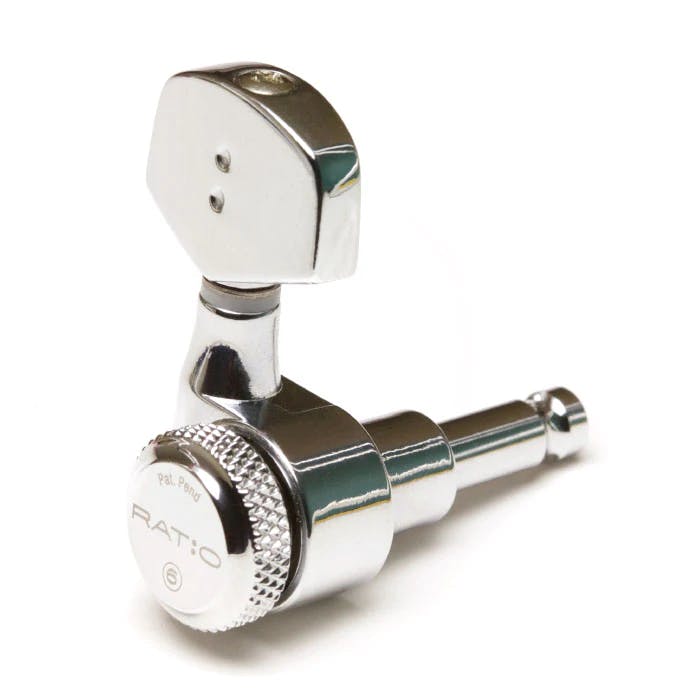 Graphtech 3+3 Ratio Contemporary Electric Locking Machine Heads in Chrome in stock