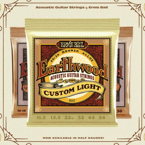 Ernie Ball Earthwood Custom Light 8020 Bronze Acoustic Guitar Strings 11.5-54 Gauge in stock