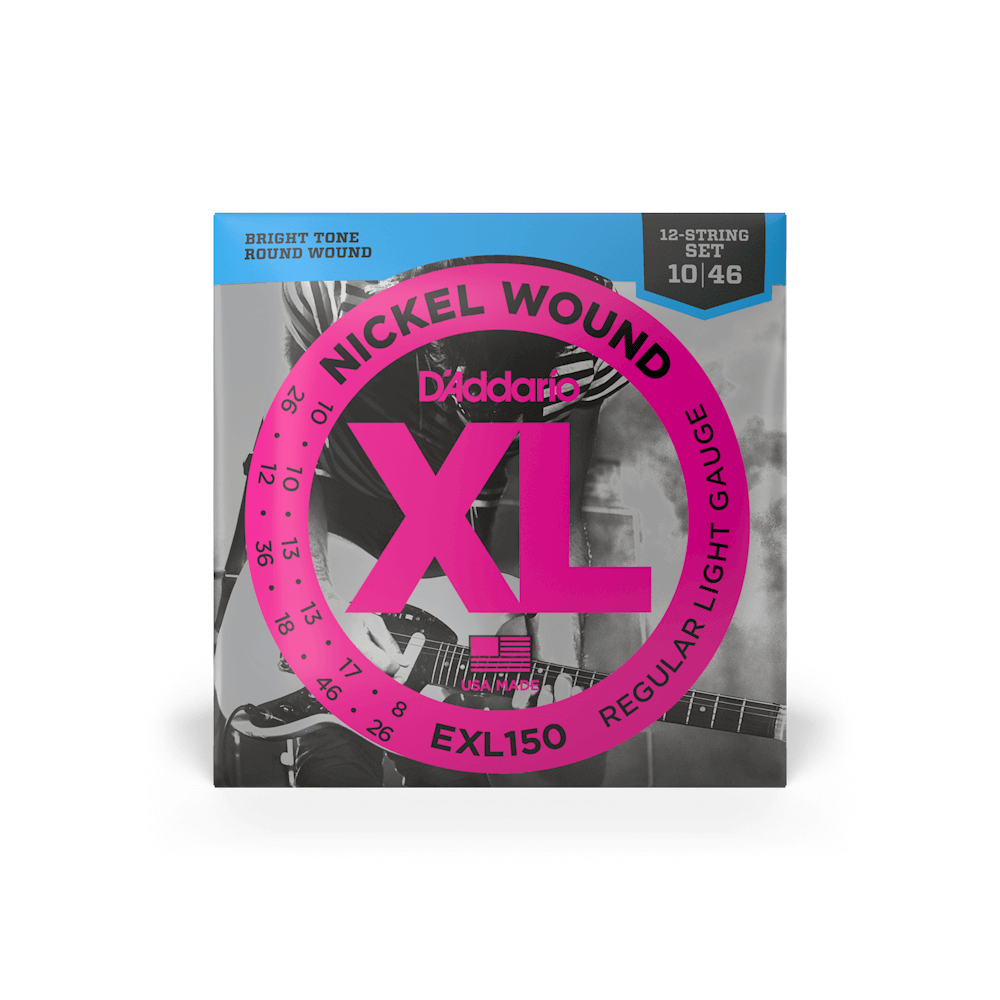 D'Addario Nickel Wound 10-46 12-String Electric Guitar Strings - Regular Light in stock