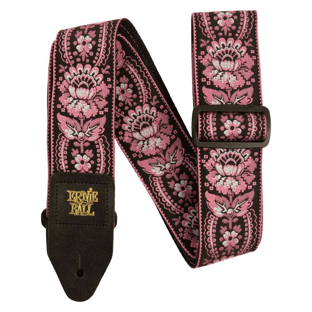 Ernie Ball Jacquard Strap in Pink Orleans in stock