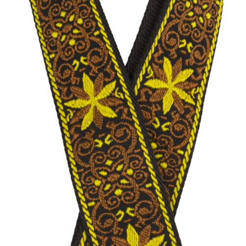 Fender Pasadena Woven Guitar Strap in Yellow Wallflower in stock