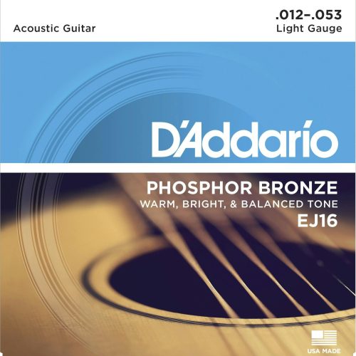 D'Addario EJ16 Phosphor Bronze 12-53 Light Set in stock