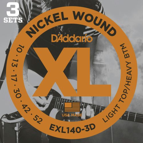 D'Addario XL 10-52 Light Top/Heavy Bottom Set 3 Pack in stock