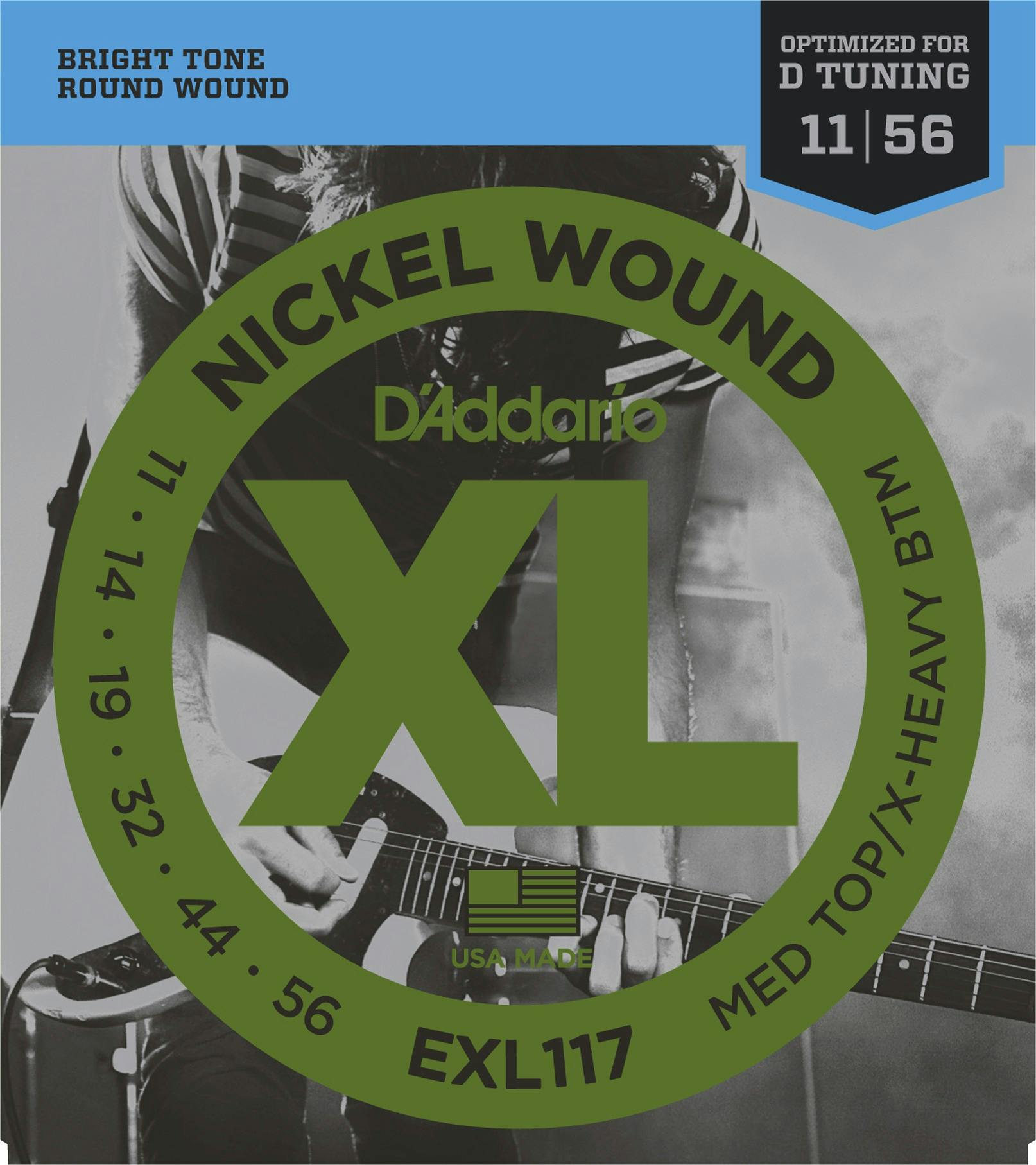 D'addario XL 11-56 Medium Top/Extra Heavy Bottom in stock