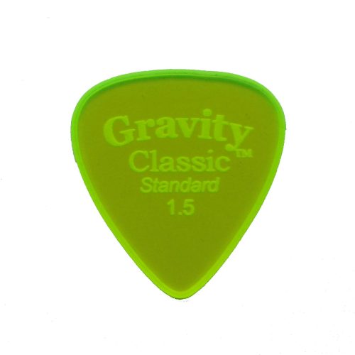Gravity Classic Standard 1.5mm Pick (Green) with Unpolished Edge in stock