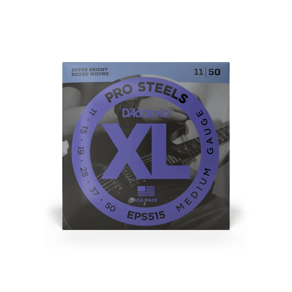 D'Addario XL ProSteel 11-50 Stainless Steel Medium Electric Guitar Strings in stock