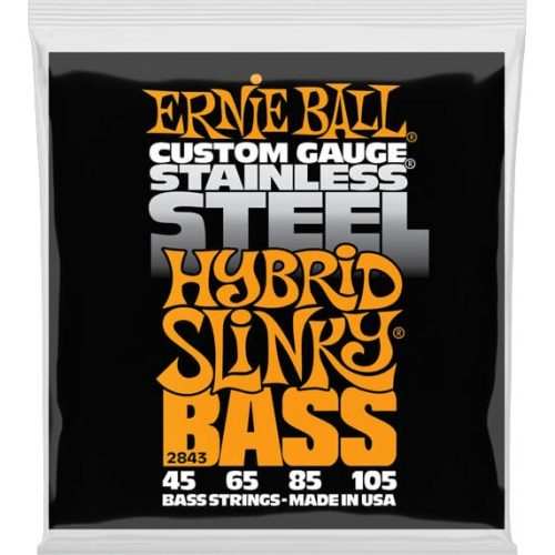 Ernie Ball Hybrid Slinky Stainless Steel 45-105 Bass Guitar Strings in stock
