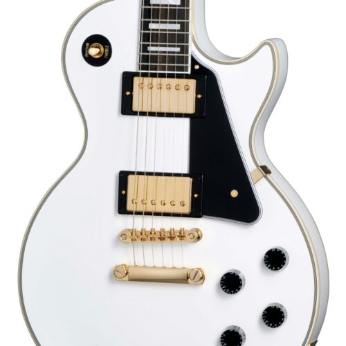 Epiphone Inspired by Gibson Les Paul Custom in Alpine White in stock