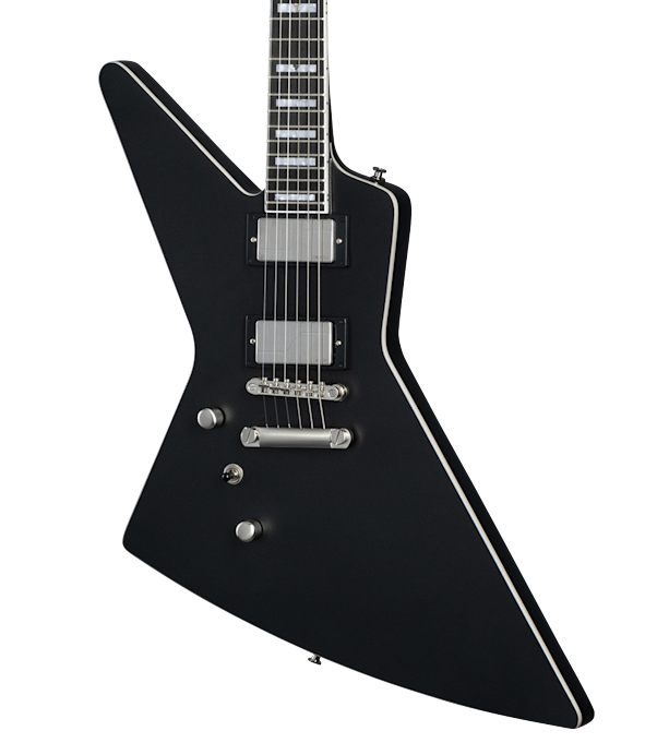 Epiphone Left Handed Extura Prophecy in Aged Jet Black Metallic in stock