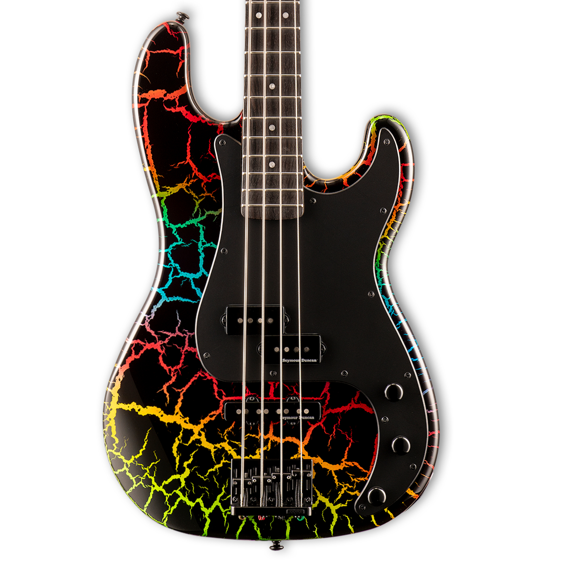 B Stock : ESP LTD '87 Series Basses LTD Surveyor '87 in Rainbow Crackle 001 in stock